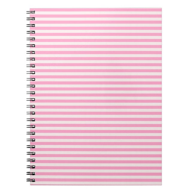 Caderno Espiral Listras horizontais - rosas pálido e rosa do cravo (Frente)