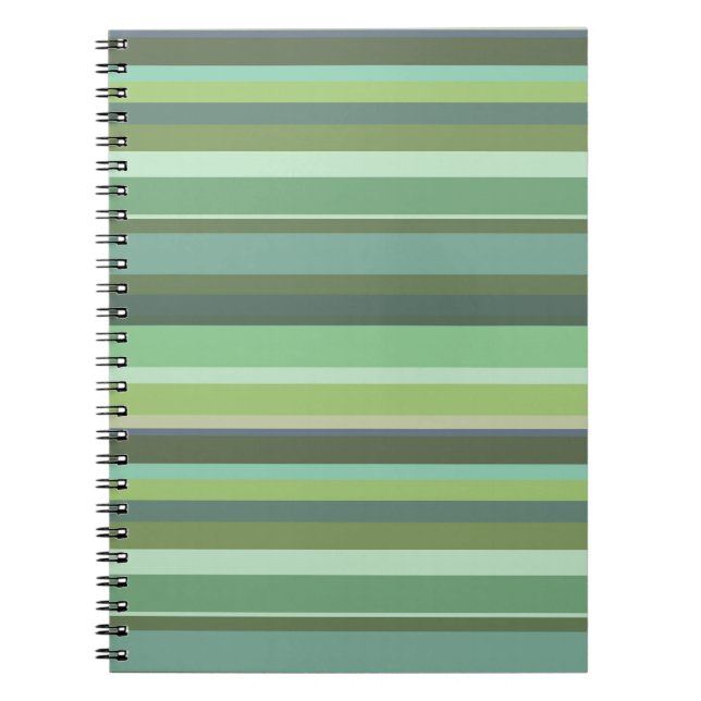 Caderno Espiral Listras horizontais verde-oliva (Frente)