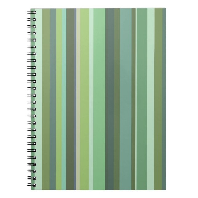 Caderno Espiral Listras horizontais verde-oliva (Frente)