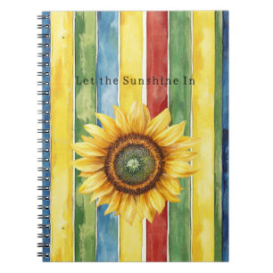 Caderno Espiral Listras Italianas Azul Amarelo Verde Vermelho Gira