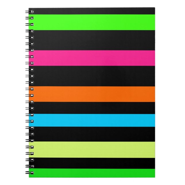 Caderno Espiral Listras neon (Frente)
