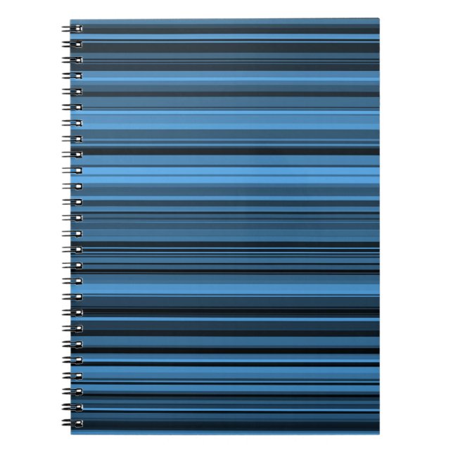 Caderno Espiral Listras Pretas Azuis (Frente)