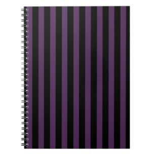 Caderno Espiral Listras pretas e roxas escuras