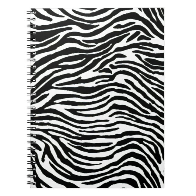 Caderno Espiral listras preto e branco da zebra (Frente)