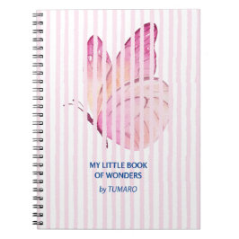 Caderno Espiral Listras rosa com uma borboleta oculta