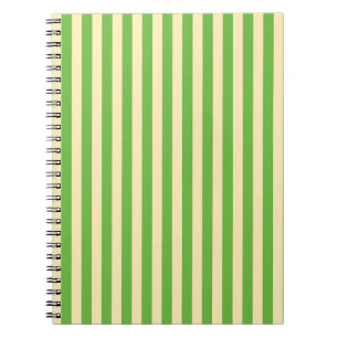 Caderno Espiral Listras verdes e amarelo claro design