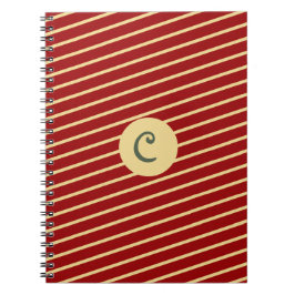 Caderno Espiral Listras vermelhas de ouro de Natal Família persona