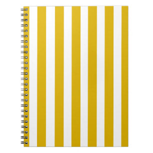 Caderno Espiral Listras Verticais Amarelas e Brancas da Mostarda