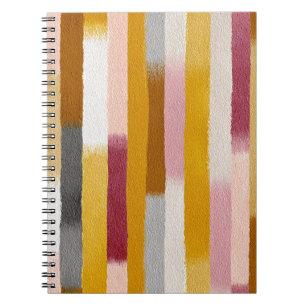 Caderno Espiral Listras Verticais em Aquarela Sem Costura