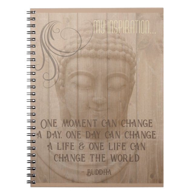 Caderno Espiral Live in the Moment Buddha Art Buddhist Say (Frente)