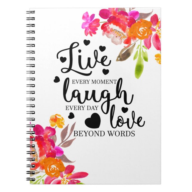 Caderno Espiral Live Laugh Love (Frente)