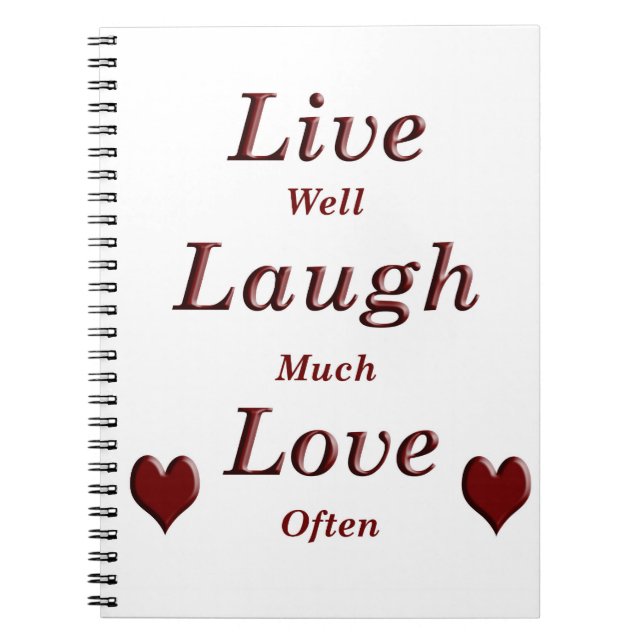 Caderno Espiral Live Laugh Love (Frente)
