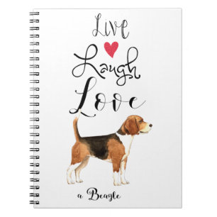 Caderno Espiral Live Laugh Love a Beagle Notebook