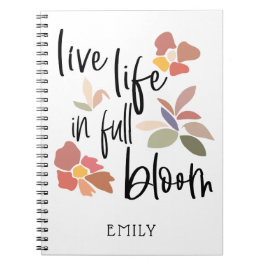 Caderno Espiral Live Life In Cheio Bloom Positivity Nome de Cotaçã