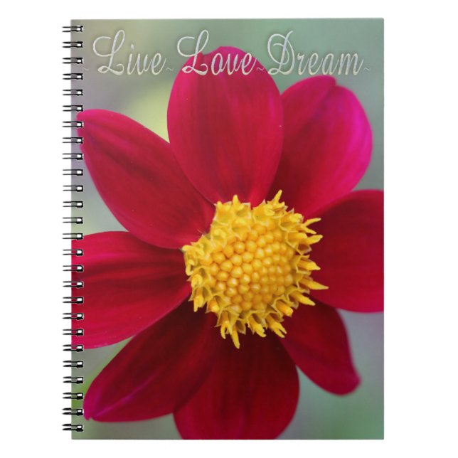 Caderno Espiral Live, Love, Dream (Frente)