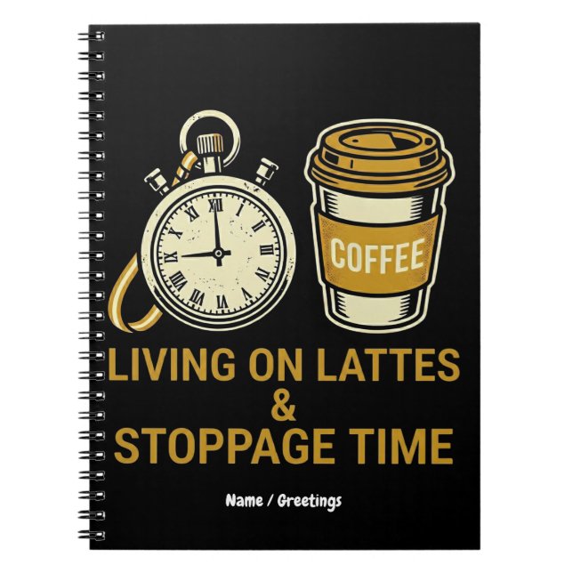 Caderno Espiral Living on Lattes & Stoppage Time Funny Soccer Mom (Frente)