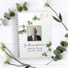 Caderno Espiral Livre de Registro de Convidados de Funeral com Aqu