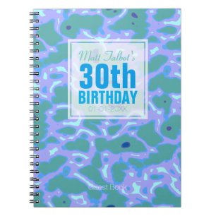 Caderno Espiral Livro 11a do Convidado do Aqua Abstrato