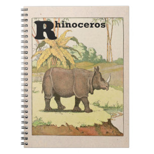Caderno Espiral Livro da história do rinoceronte ilustrado