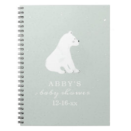 Caderno Espiral Livro de Chás de fraldas do Polar Bear Snow Boy