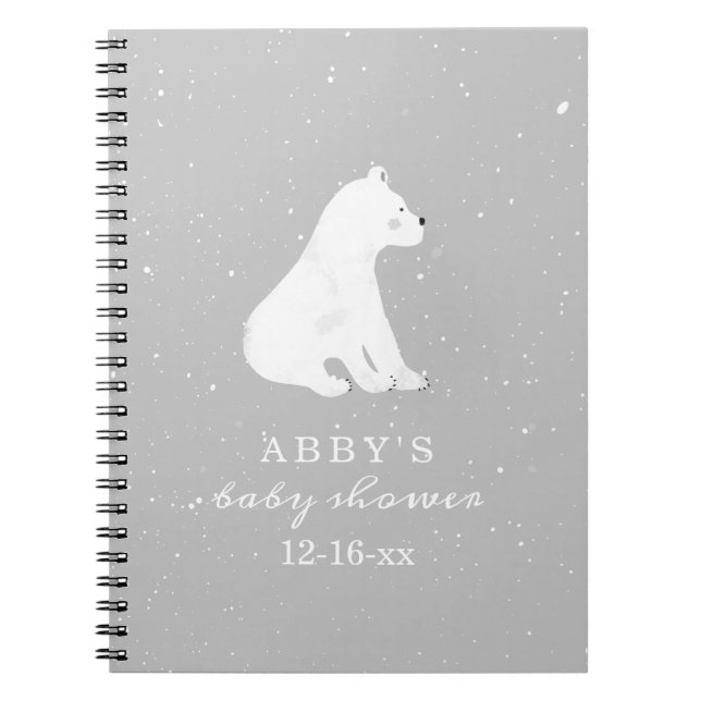 Caderno Espiral Livro de Chás de fraldas Neutros para Neve do Urso (Frente)