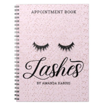 Livro de Compromissos Lashes Rosa Esmagado