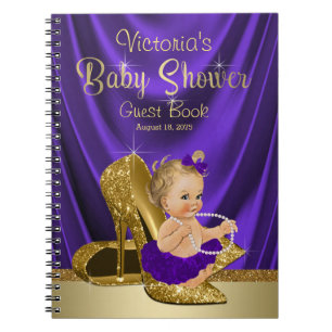 Caderno Espiral Livro de Convidado do Chá de fraldas Ballerina Dou