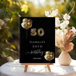 Caderno Espiral Livro de convidados, 50.º aniversário, animal-leop