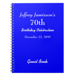 Caderno Espiral Livro de Convidados da 70 Festa de aniversário Rea