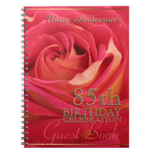 Caderno Espiral Livro de convidados da celebração de aniversári