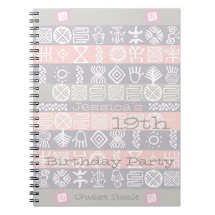 Caderno Espiral Livro de Convidados da Festa de aniversário 19