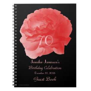 Caderno Espiral Livro de Convidados da Festa de aniversário 70, P