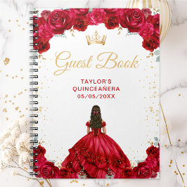 Caderno Espiral Livro de Convidados da Princesa Vermelha Quinceañe