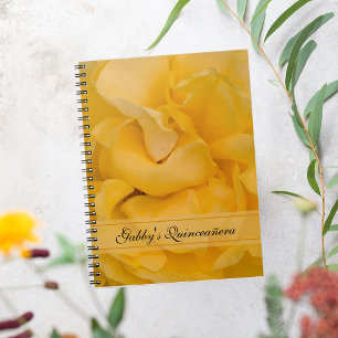 Caderno Espiral Livro de Convidados da Rosa Amarela Quinceañera