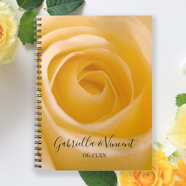 Caderno Espiral Livro de Convidados de Casamento com Flores de Ros (Criador carregado)