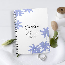 Caderno Espiral Livro de Convidados de Casamento do Periwinkle Blu