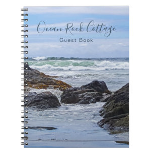Caderno Espiral Livro de convidados de férias da Ocean Rock Beach