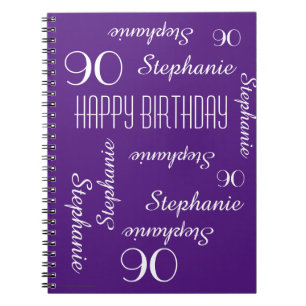 Caderno Espiral Livro de Convidados de Festa de aniversário 90, Re