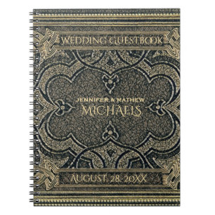 Caderno Espiral Livro de Convidados de Olhos Dourados Retroativos