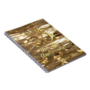 Caderno Espiral Livro de Convidados do 30 Casamento Dourado Elegan