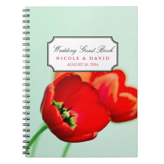Caderno Espiral Livro de convidados do casamento da horta floral v