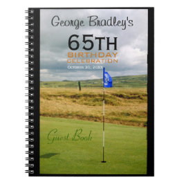 Caderno Espiral Livro de Convidados Personalizado de Golfe para Ce