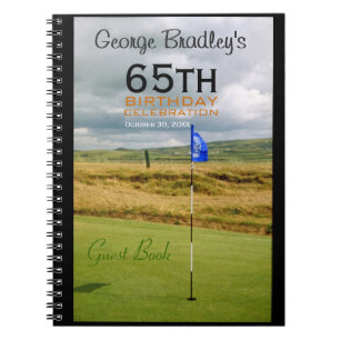 Caderno Espiral Livro de Convidados Personalizado de Golfe para Ce