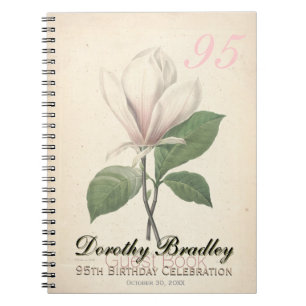 Caderno Espiral Livro de Convidados Personalizados da Magnolia de