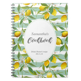 Caderno Espiral livro de cozinheiros personalizado sobre limão,