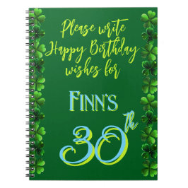 Caderno Espiral Livro de Desejos de Aniversário Irlandês de Março