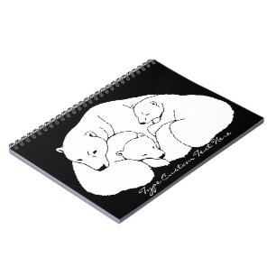 Caderno Espiral Livro de Diários de Arte do Urso Polar Personaliz