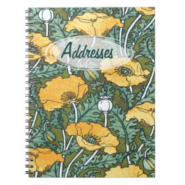 Caderno Espiral Livro de Endereços da Poppy Amarela