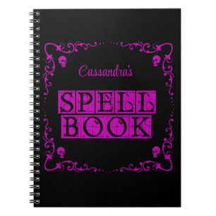 Caderno Espiral Livro de Feitiços Roxo Gótico Personalizado