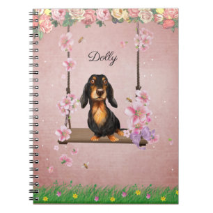 Caderno Espiral Livro de Fotos de Dachshund de Cabelo Longo